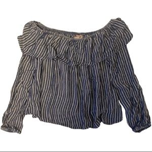 Mossimo Supply Co Striped Off the Shoulder Top